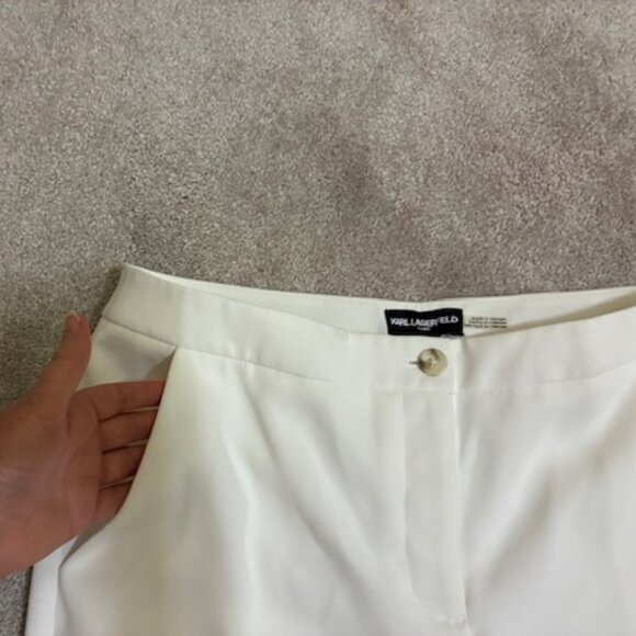 Karl Lagerfeld Paris White Dress Pants – Effortless Glamour Meets Luxe Comfort - Picture 3 of 7